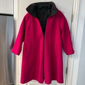 Hot Pink Wool Swing Coat